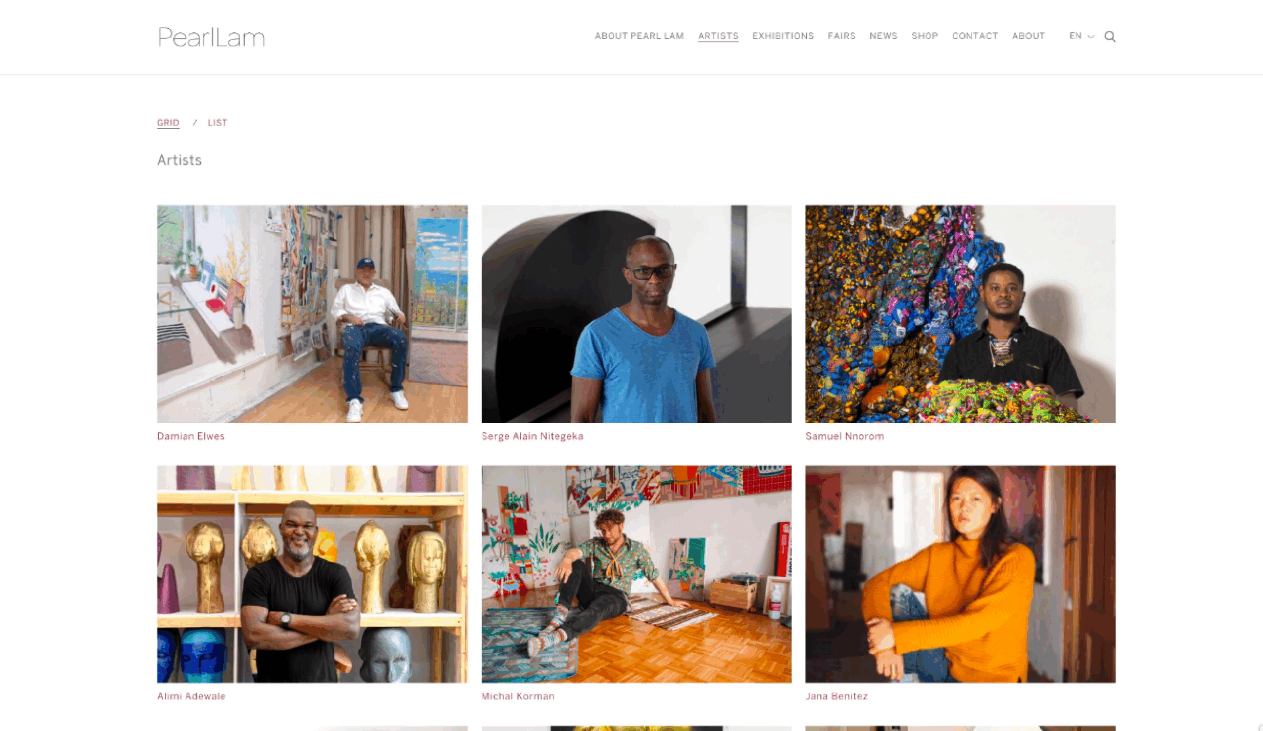 Pearl Lam Galleries project screenshot by React Digi