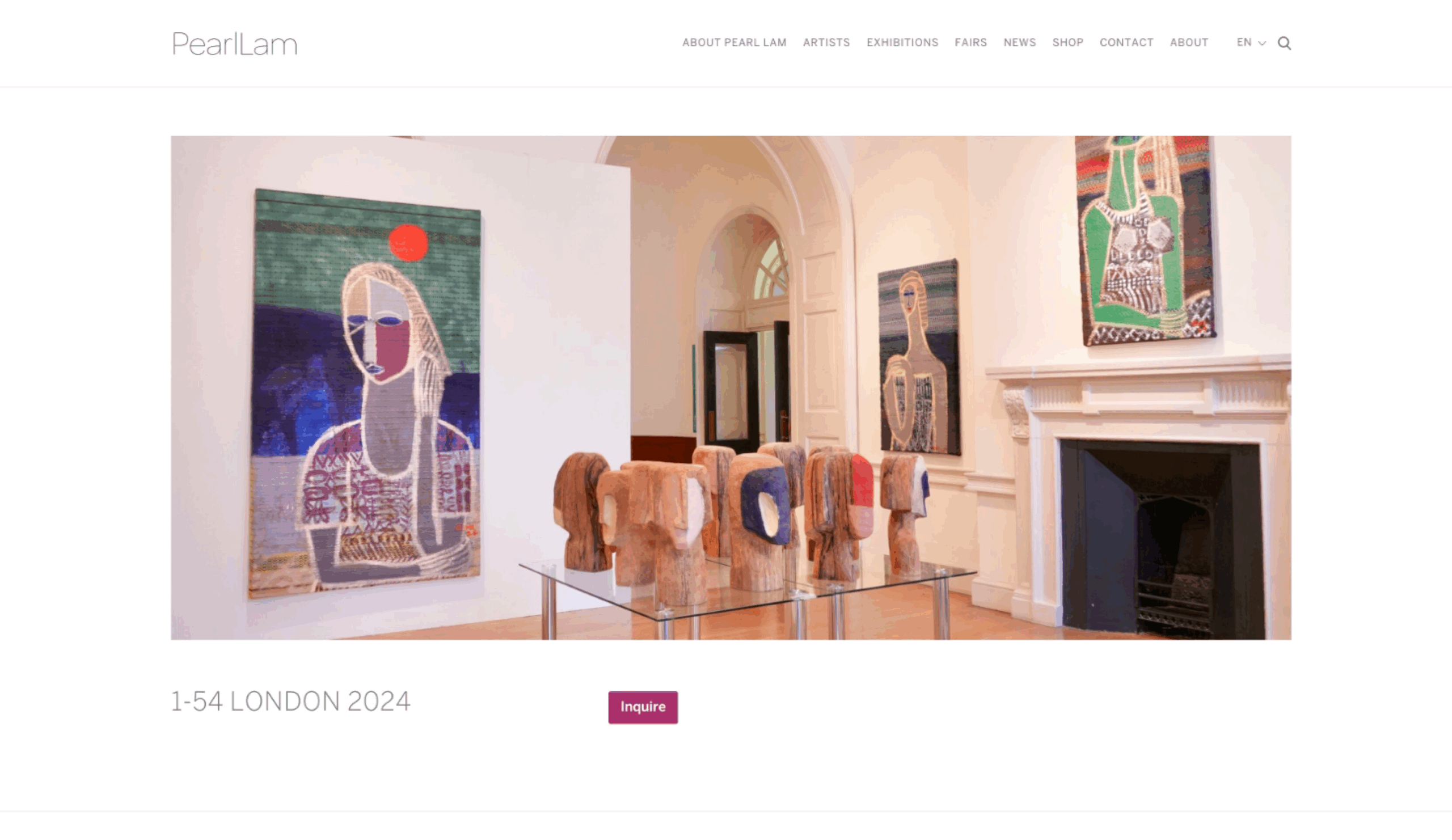 Pearl Lam Galleries project screenshot by React Digi