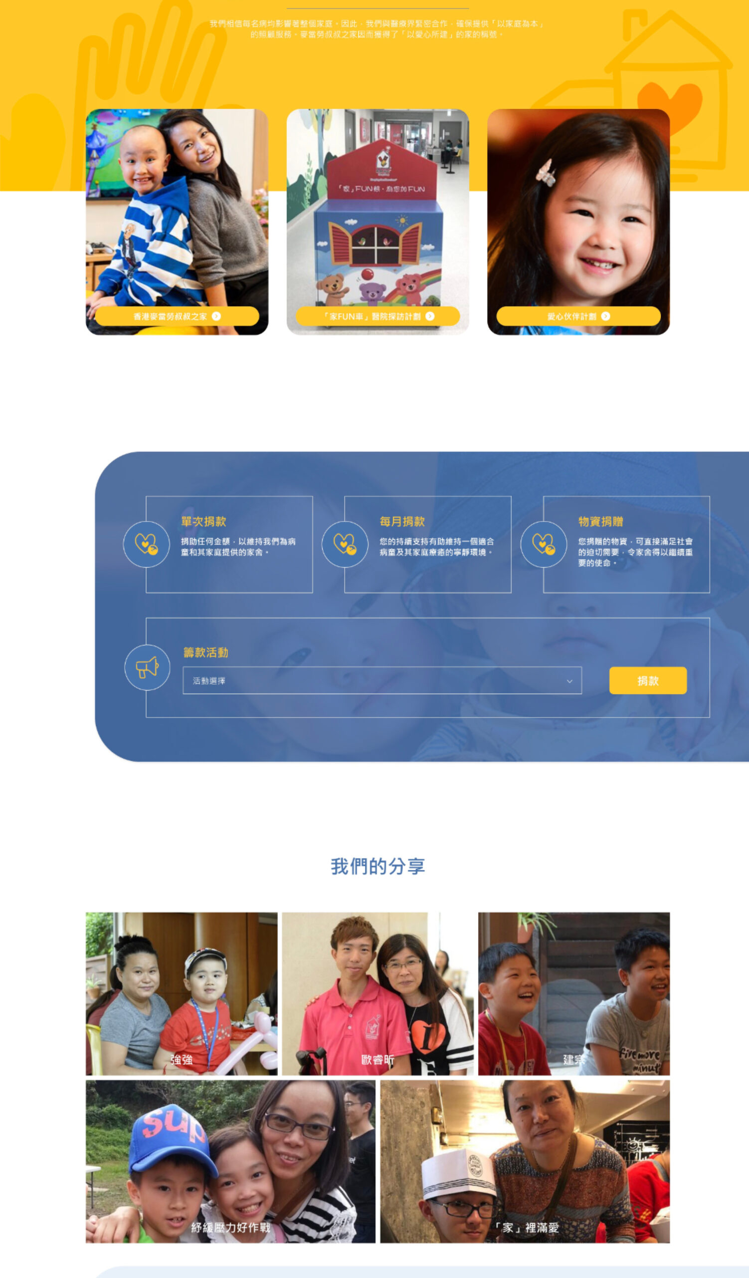 Ronald McDonald House Charities project screenshot by React Digi